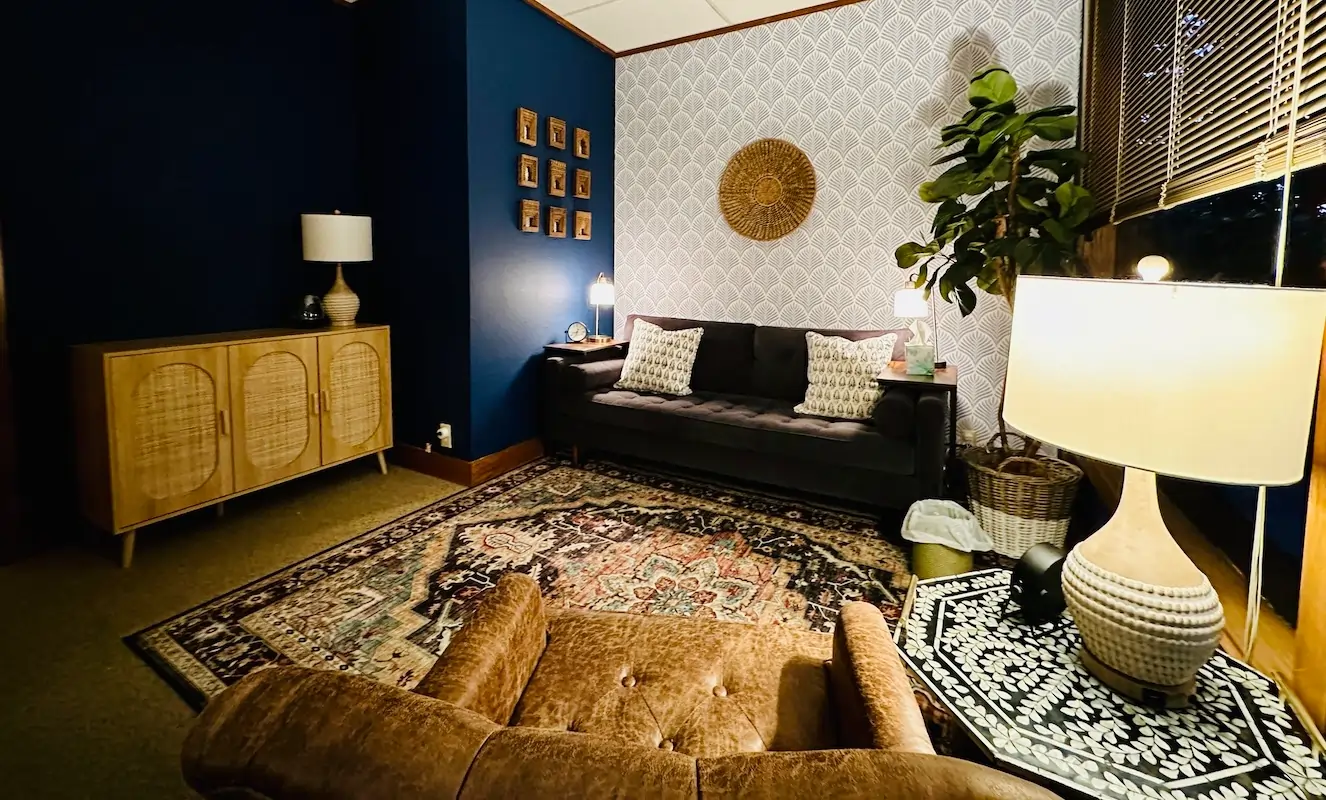 Satva Therapy office interior with comfortable seating